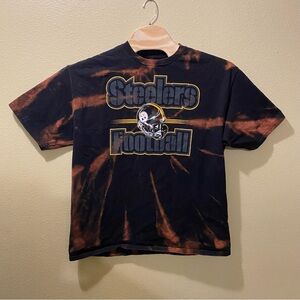 Men’s 2XL NFL Pittsburgh Steelers Football Upcycled Bleached Tie Dye Shirt